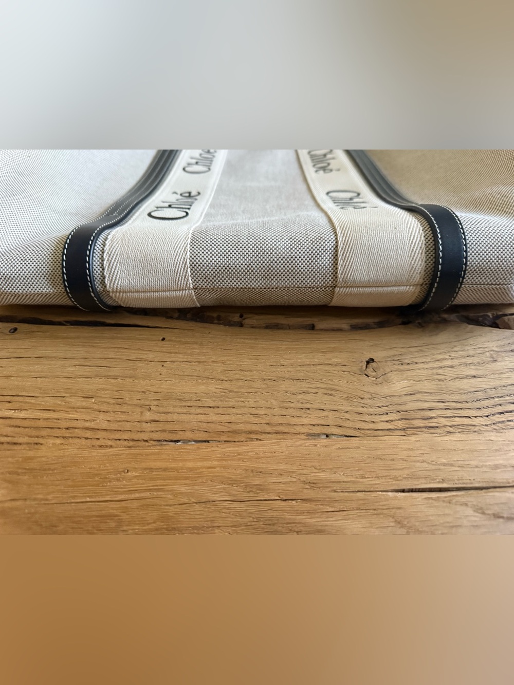 Chloe Large Woody Linen Tote - Picture 3 of 8